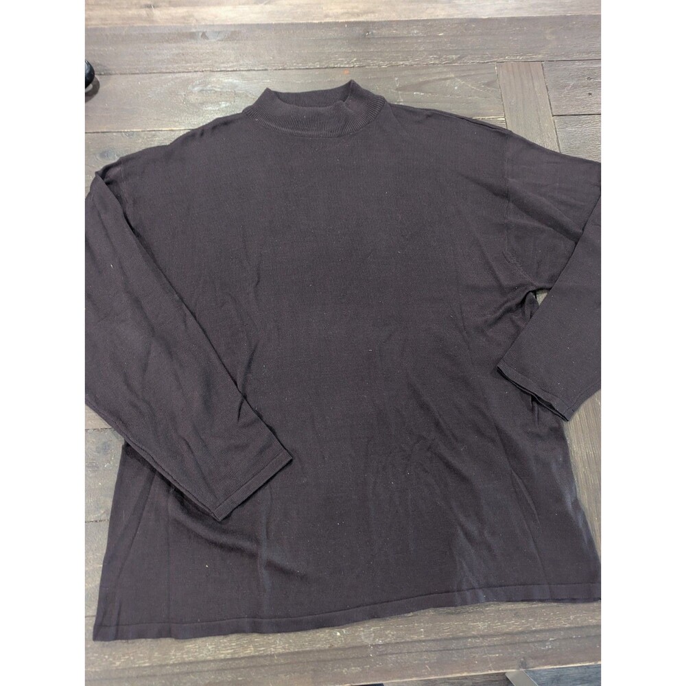 Jhane Barnes Mens Brown Silk Sweater Size XL/ TG‎  Lightweight Pullover Crewneck